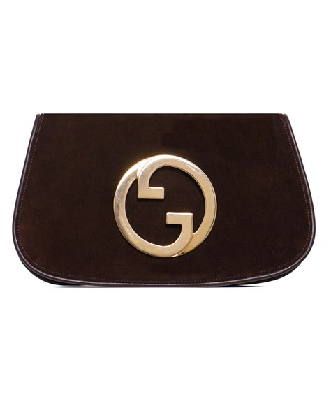 Vintage Gucci Brown Suede Blondie Clutch Gucci Artlistings