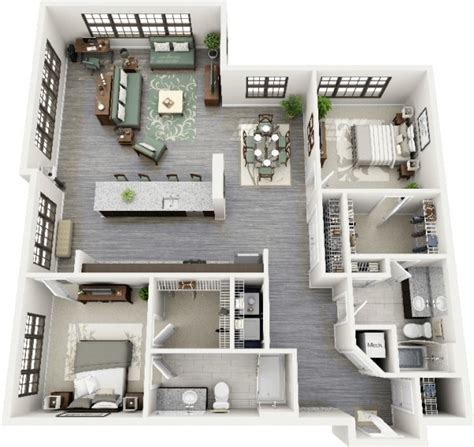 With seven different floor plans to choose from (ranging from 703 to 1,273 square feet), there's sure to be an ideal luxury apartment floor plan for you at your floor plan awaits! 2 Bedroom Apartment/House Plans