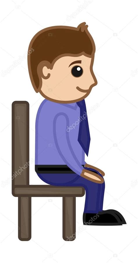 Hombre Sentado En La Silla Oficina De Dibujos Animados Corporativos