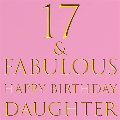 Daughter 17th Birthday Card 17 And Fabulous Happy Birthday Etsy Uk