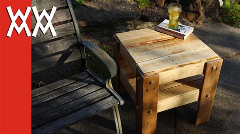 Diy Rustic Side Table Made From Free Pallets Youtube