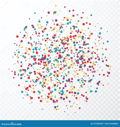Colorful Circular Confetti Splash Vector Illustration Isolated On