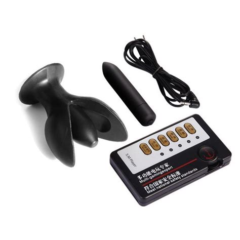 Electro Anal Vibrator Massager Silicone Butt Plug BDSM Estim Electric