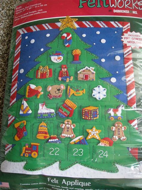 Holiday Felt Applique Advent Calendar Kitchristmas Tree Countdown