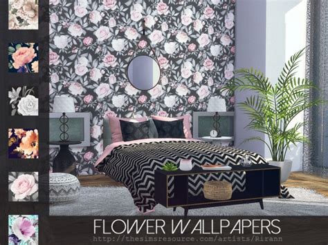 Flower Wallpapers By Rirann At Tsr Sims 4 Updates