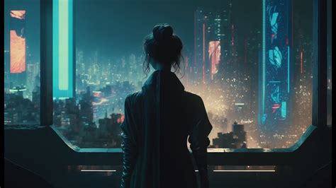 Blade Runner Vibes Chill Out Rain Window Scene Cyberpunk Style