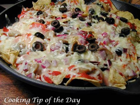 ½ cup ground beef, cooked. Cooking Tip of the Day: Pizza Nachos