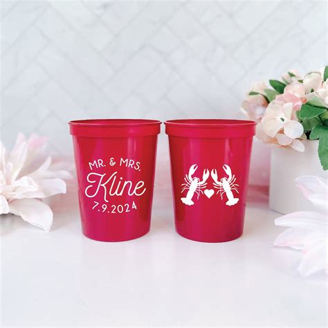 Lobster Wedding Stadium Cups Wedding Stadium Cups Engagement Cups Custom Cups Wedding Favors