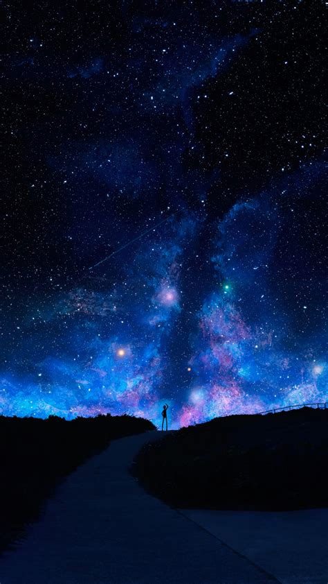 Night Sky Stars Scenery Art 4k 40h Wallpaper Iphone Phone