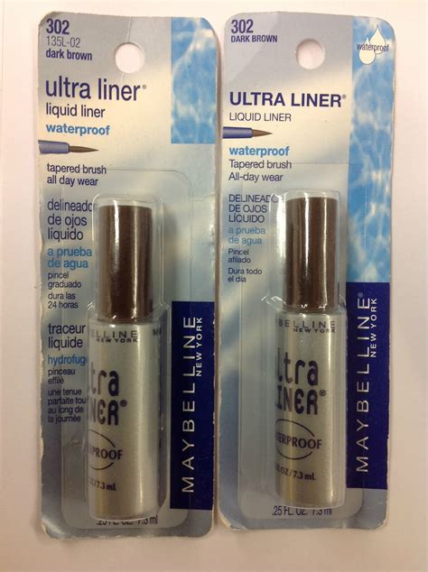 3 X Maybelline Ultra Liner Waterproof Liquid Eye Liner Dark Brown 302
