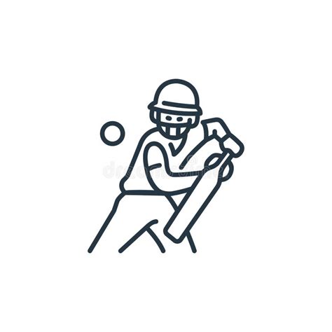 Cricket Icon Vector From England Concept Thin Line Illustration Of