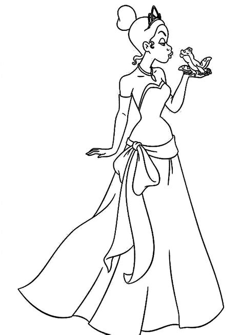 Here is the coloring page of a beautiful princess celebrating valentine's day. Tiana coloring pages to download and print for free