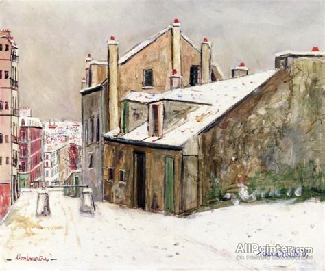 Maurice Utrillo The House Of Mimi Pinson In The Snow Oil Painting