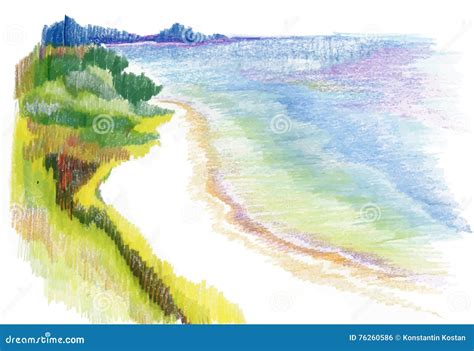 Watercolor River Natural Landscape Stock Vector Illustration Of Paint
