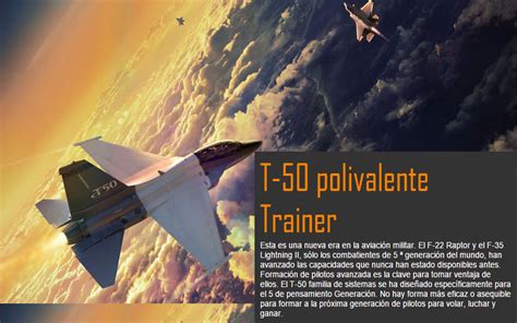 Desarrollo Defensa Y Tecnologia Belica T 50 Entrenador Polivalente