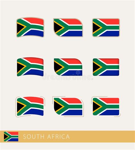 Vector Flags Of South Africa Collection Of South Africa Flags Stock