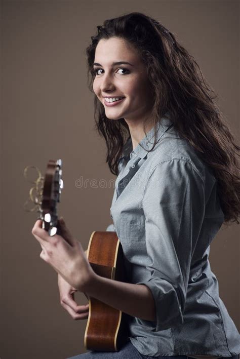 Beautiful Girl Playing Guitar Stock Photo Image Of Inspiration