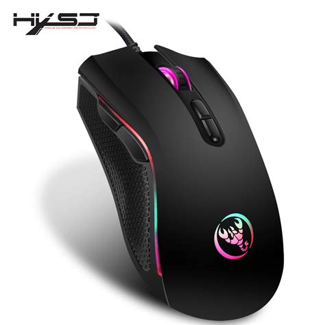 hxsj new 3200dpi 7 buttons 7 color led optical usb wired mouse player mice computer mause mouse