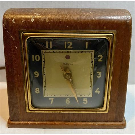 Vintage 1940s Telechron Electric Clock Model 3H151 Wood Desk Etsy