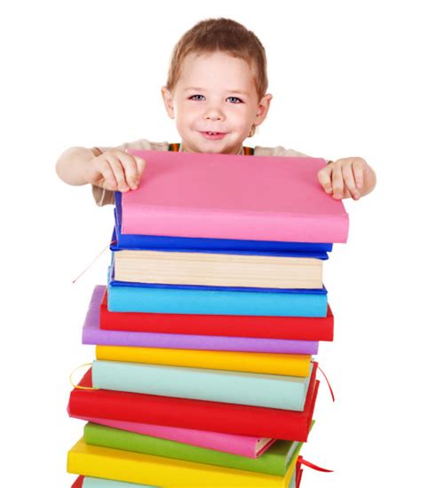 Child Reading Pile Of Books Stock Photo By ©poznyakov 3901077