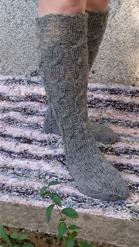 grey knee high socks 100 pure wool socks warm wool socks etsy
