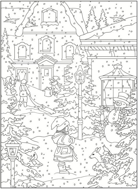 village scene coloring pages   print