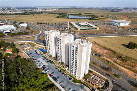 Fotografia aérea da cidade de Paulínia interior de São Paulo Casas