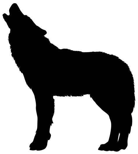 Howling Wolf Silhouette Png Transparent Clip Art Image Clipart Best