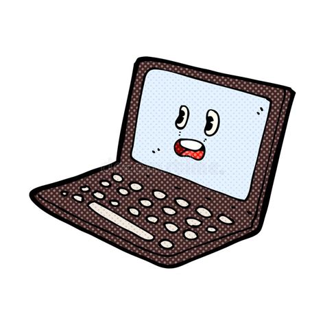 Comic Cartoon Laptop Computer Stock Illustration Illustration Of