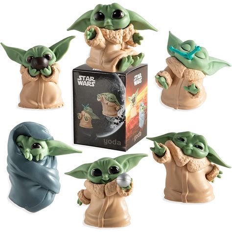 Star Wars Baby Yoda Action Figure Toy Models 6pcsset Mini Figurines