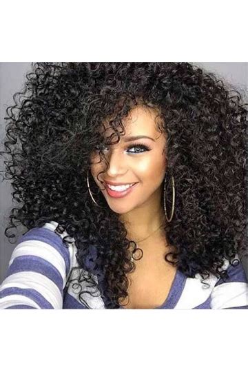 High Density Long Curly Hair African American Wigs Black