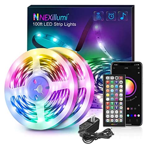 Nexillumi 100 Foot Led Strip Lights With Remote Music Sync Led Lights