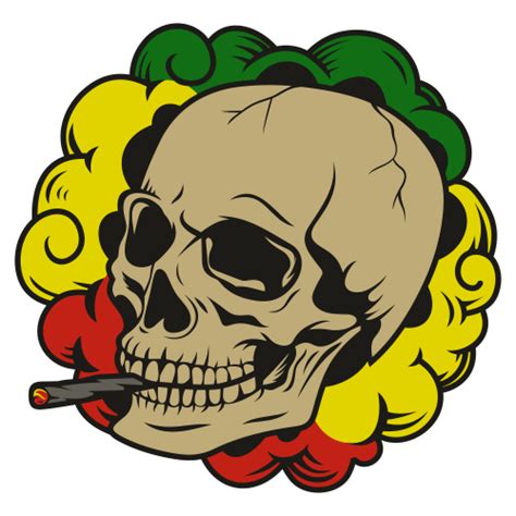 Smoking Skull Svg Smoke Skulls Svg Skull Logo Rasta Stars Svg Cut