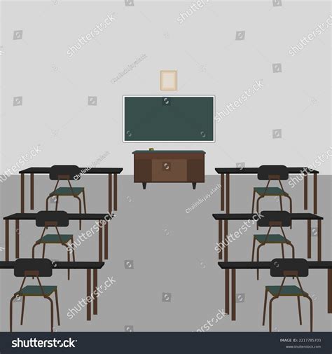 School Classroom Desks Blackboard Stock Vector Royalty Free