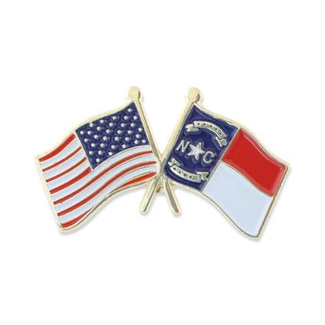 Usa And North Carolina Flag Enamel Lapel Pin Enamel Lapel Pin North