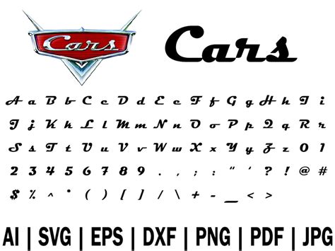Disney Cars Font Instant Download Etsy
