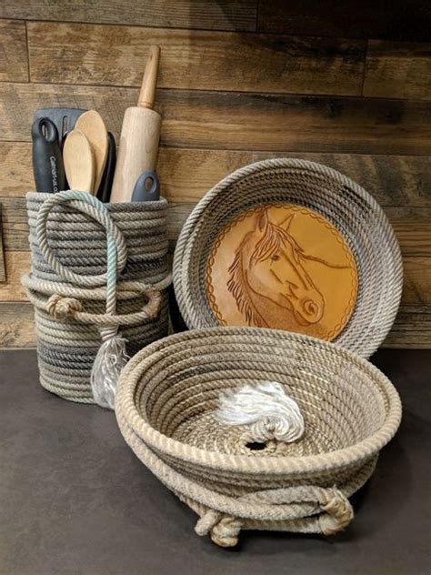 Several Baskets With Different Types Of Utensils In Them On A Table