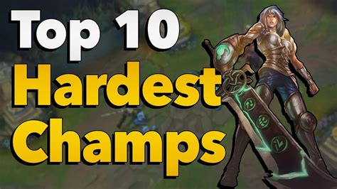 Top 10 Hardest Champions To Play And Master In League Of Legends Youtube