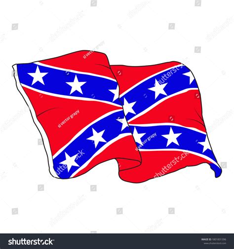 Vector Illustration Waving Confederate Flag Stock Vector Royalty Free