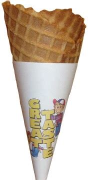 What happens when you cross a doughnut with an ice cream cone? On Second Scoop: Ice Cream Reviews: Extras: Joy Waffle Cones