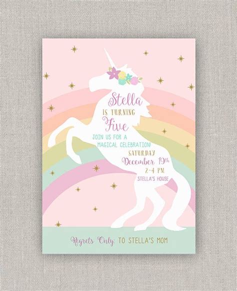Vector illustration of cute unicorn face with flowers. Magical Unicorn Birthday Invitation by announcingyou on ...