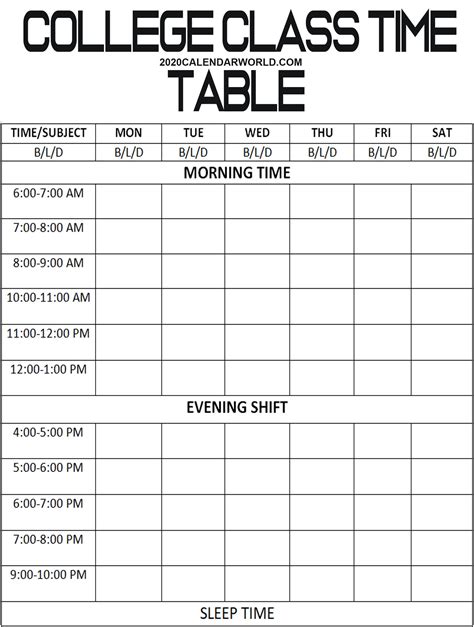 Classroom Schedule Printables