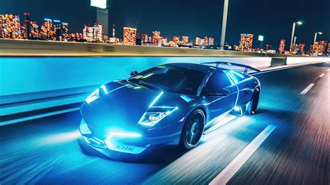 2560x1440 Lamborghini Murcielago Neon Lights 4k 1440p