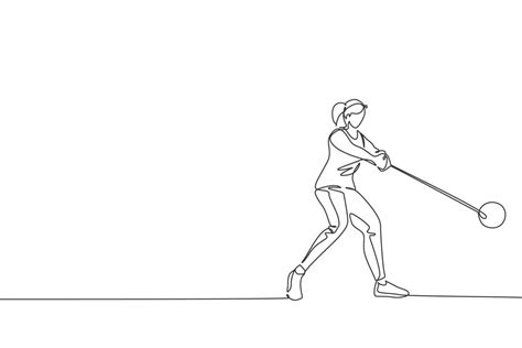 One Single Line Drawing Of Young Energetic Woman Exercise To Focus