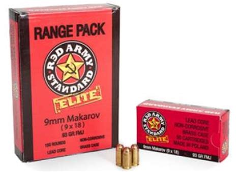 Century Arms 9x18 Makarov Ammunition Red Army Elite Range Pack Am2017a