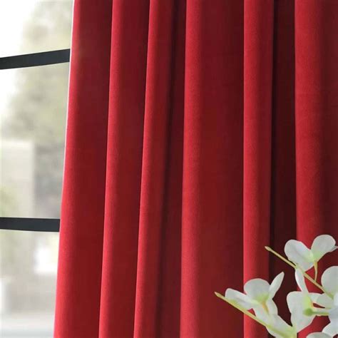 Red Blackout Curtain Minimalist Velvet Curtain Bedroom Living Room