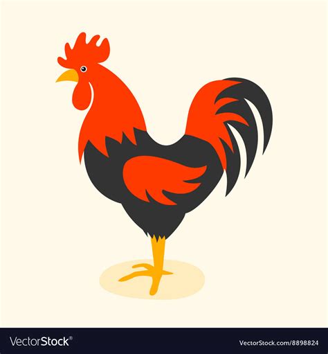 Cute Cartoon Rooster Royalty Free Vector Image