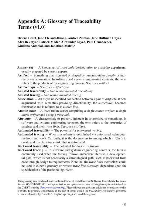 Pdf Appendix A Glossary Of Traceability Terms V1 0