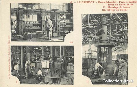 1934 accords entre le matériel electrique s.w. / CPA FRANCE 71 "Le Creusot, usines Schneider, fours à ...