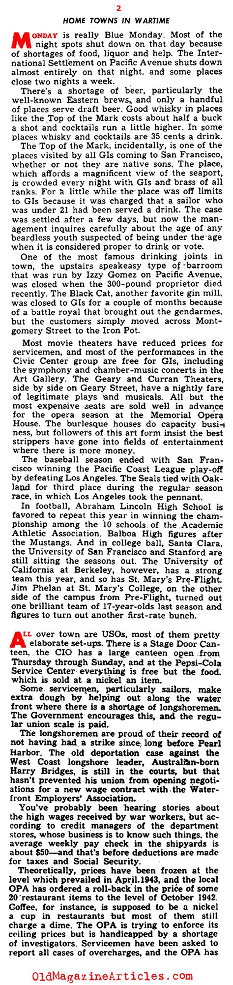1940s San Franciscosan Francisco During Ww Ii Articlesan Francisco